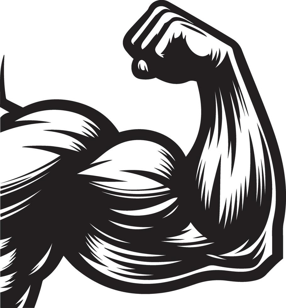muscular arm with a white background vector