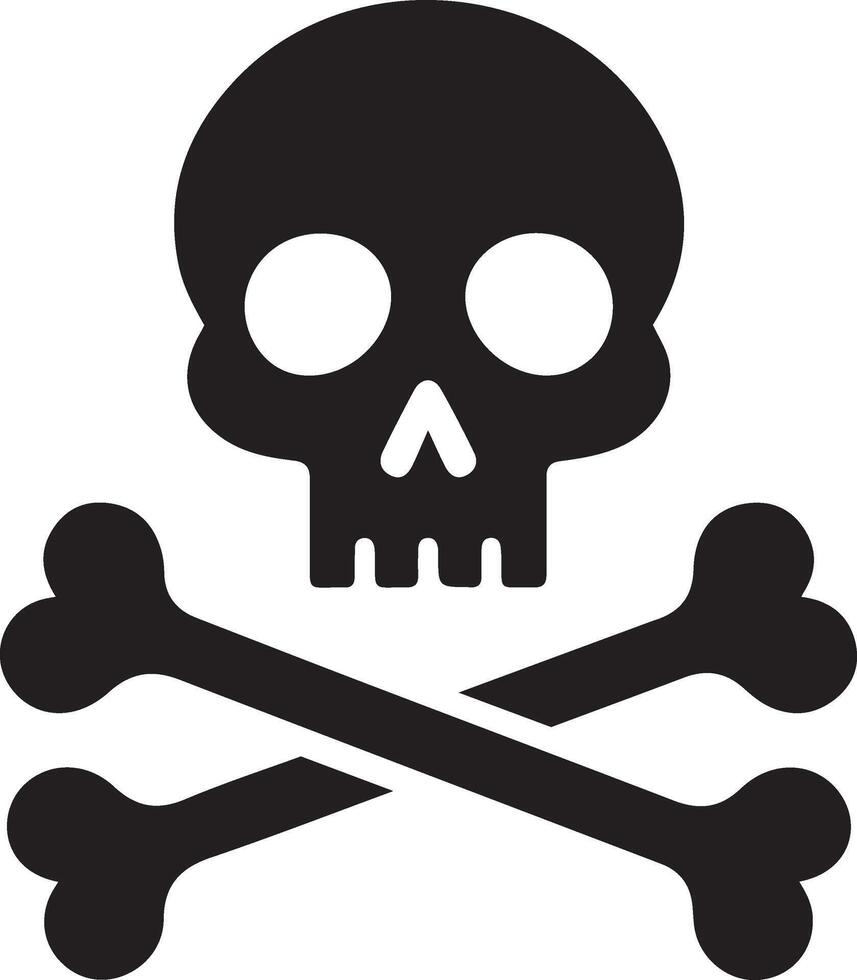 Minimalist Death Icon Black Symbol vector