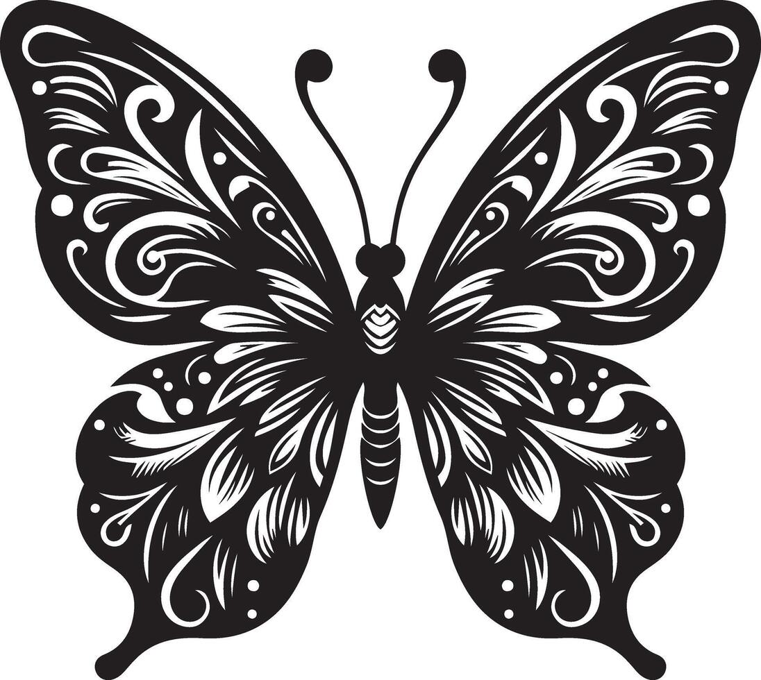 Detailed Butterfly Drawing Design for Logos and Decor vector