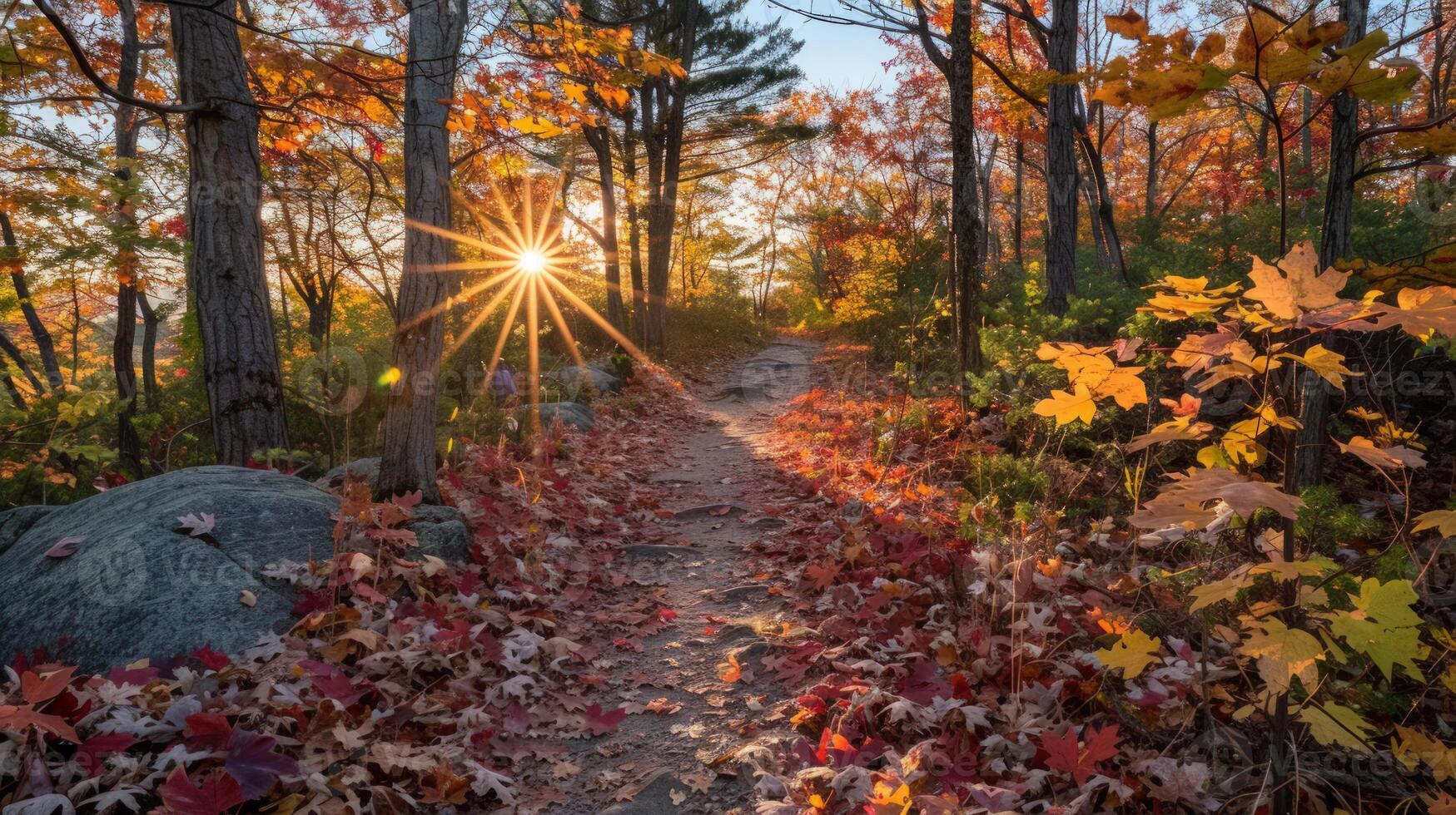 Autumnal Path Through the Woods photo