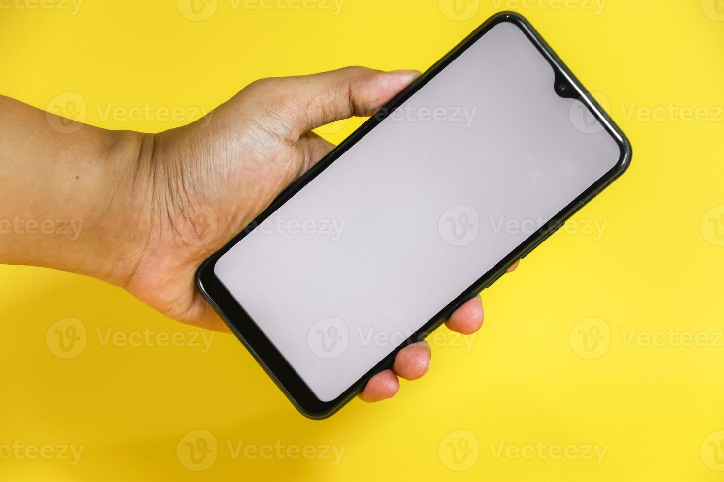 white screen template smartphone mockup isolated photo
