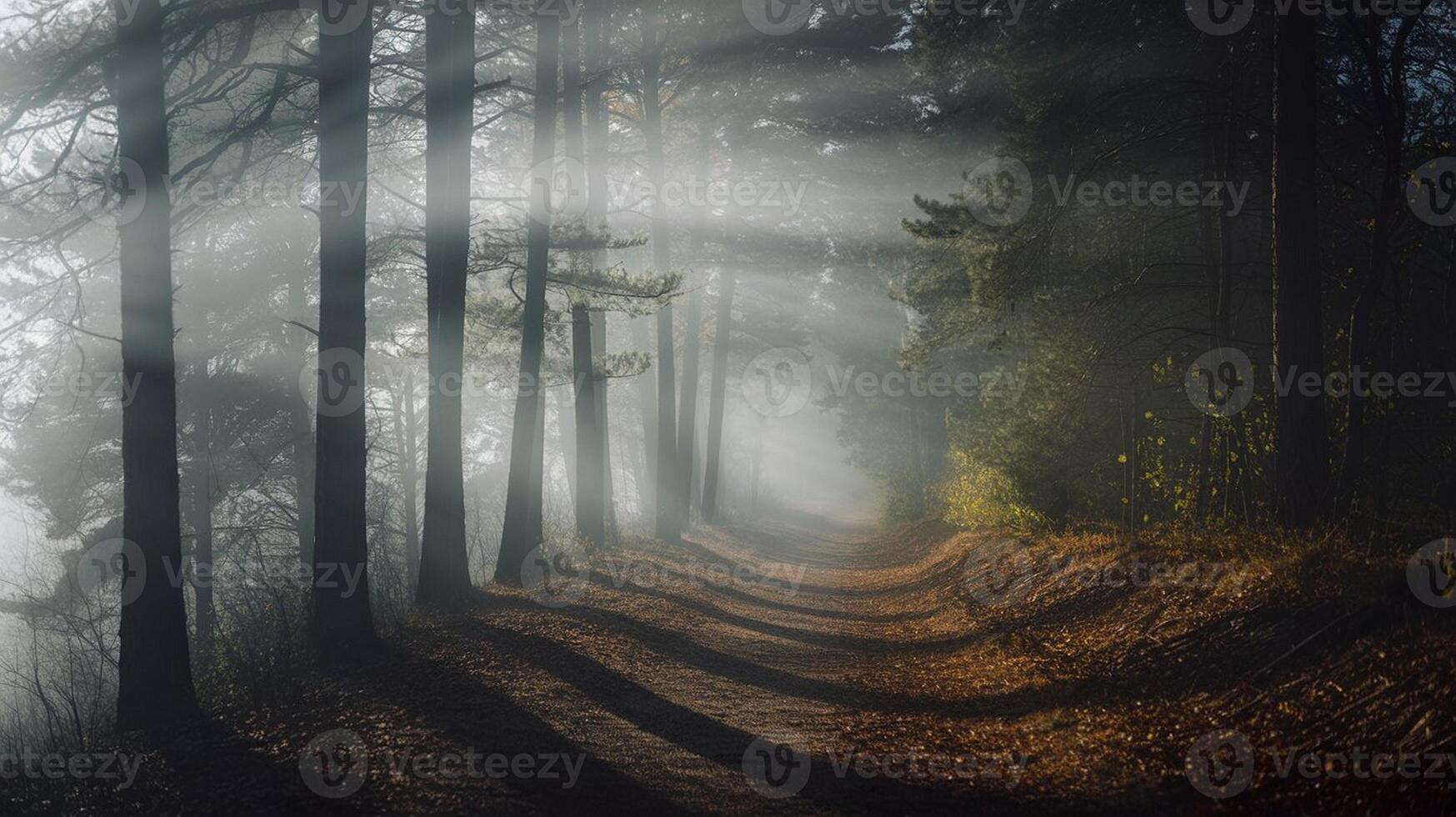 Foggy Pine Forest Trail photo