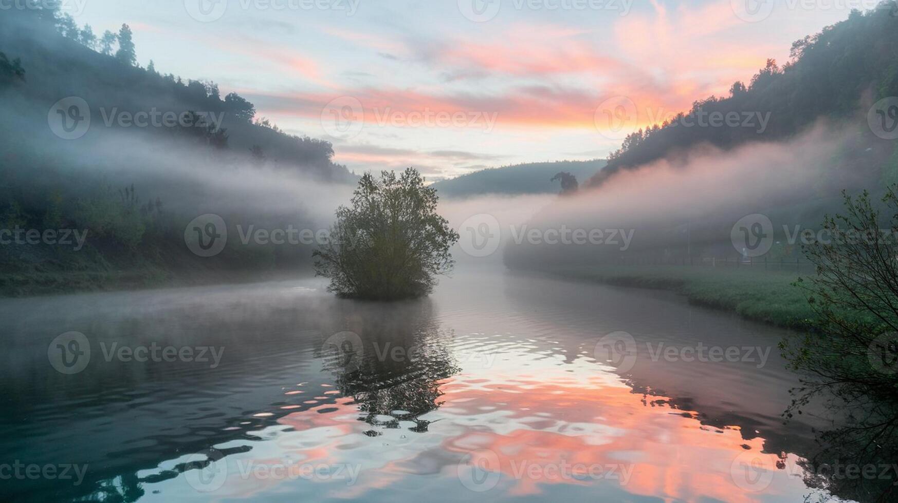 Foggy River at Dawn photo