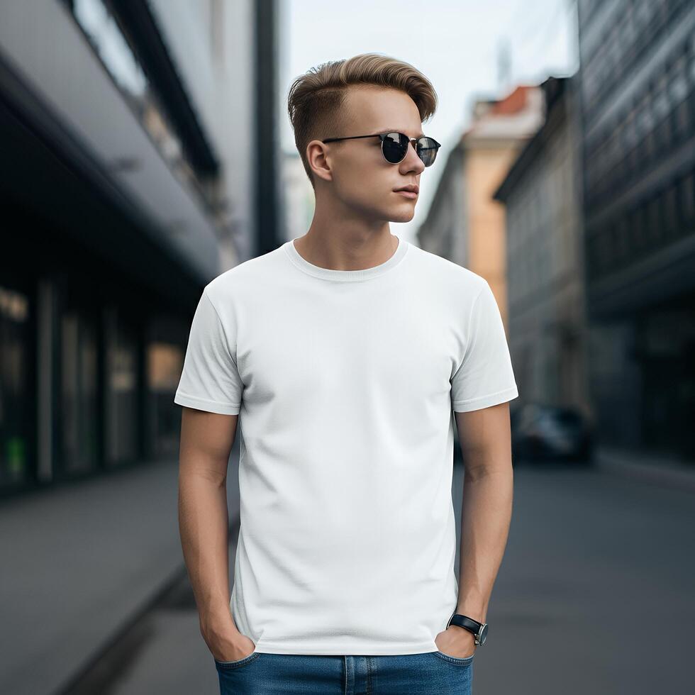 Neutral t-shirt mockup design photo