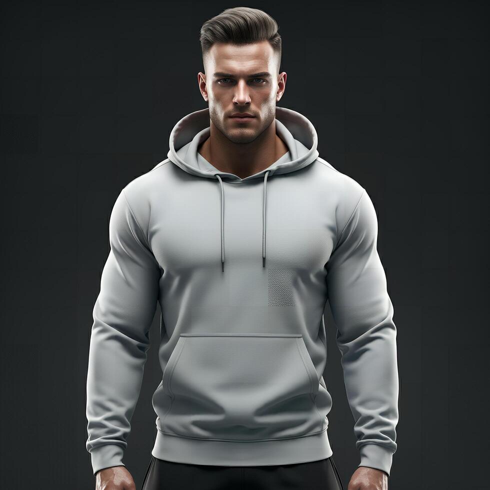 Clean hoodie sketch model photo