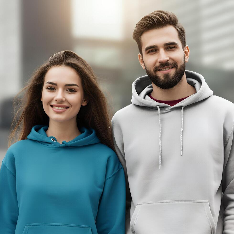 Unprinted hoodie model photo