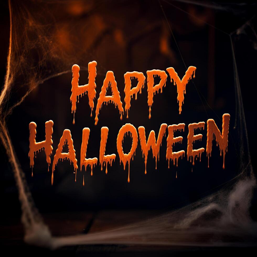 Creepy castle Halloween setting photo