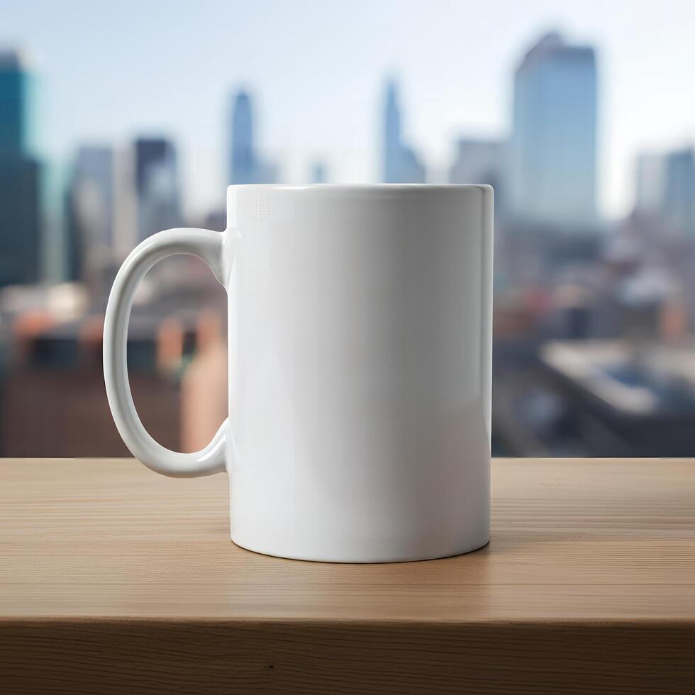 Blank coffee mug mockup for displaying custom visuals photo