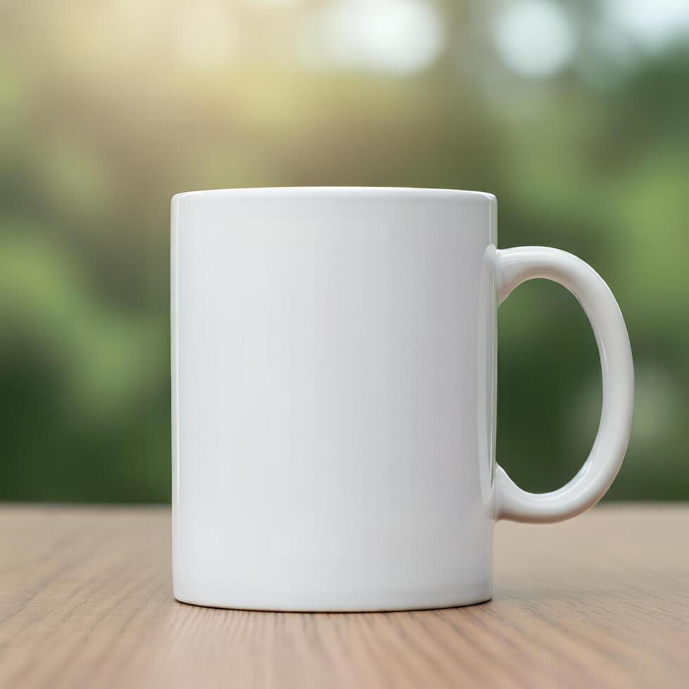 Unbranded coffee mug mockup ready for design customization photo