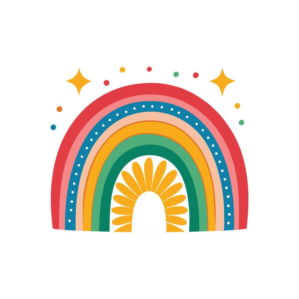 Rainbow illustration template vector