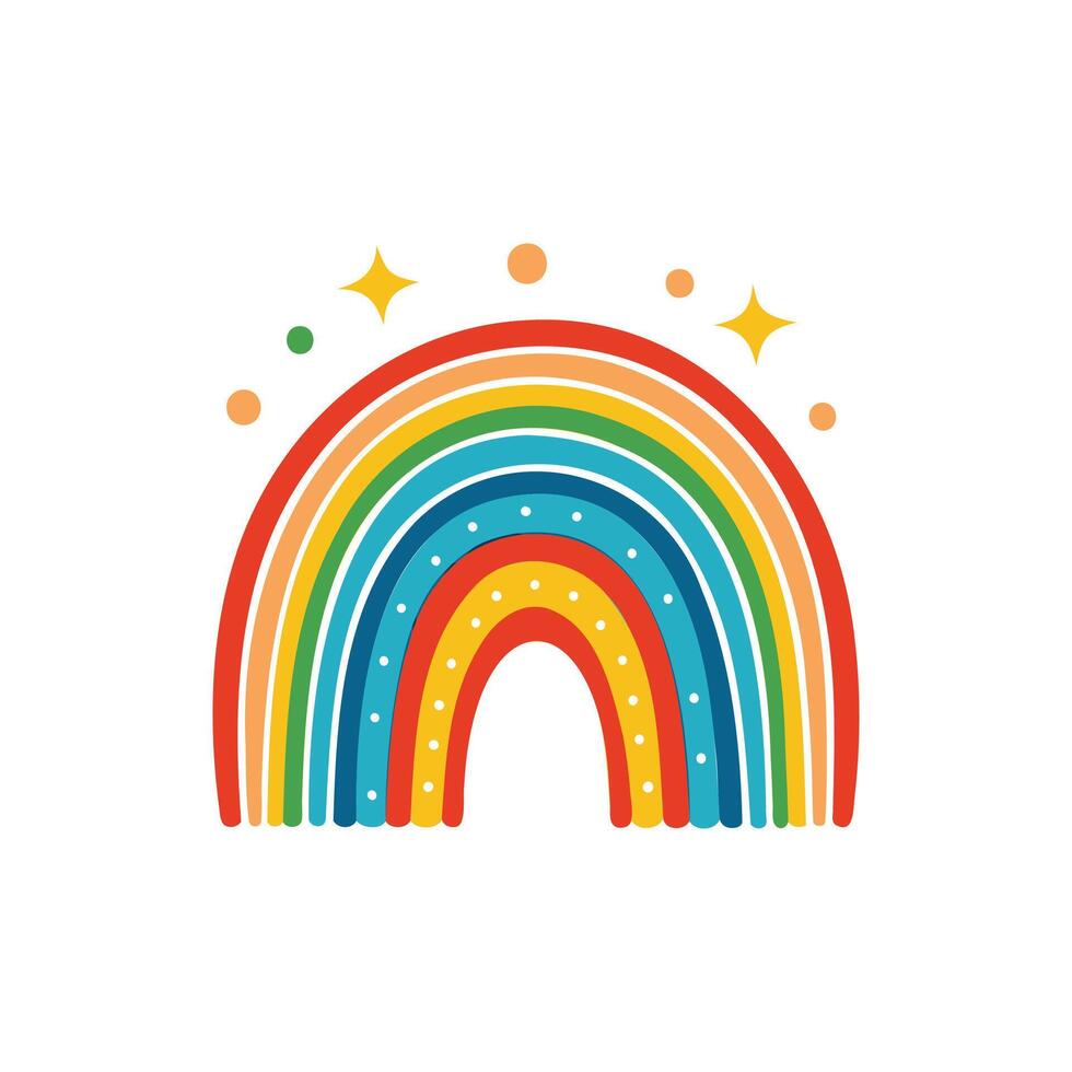 Rainbow illustration, colorful icon, flat design, flat design, illustration, flat design vector