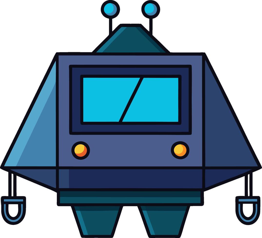 A robot with blue eyes and a blue face vector