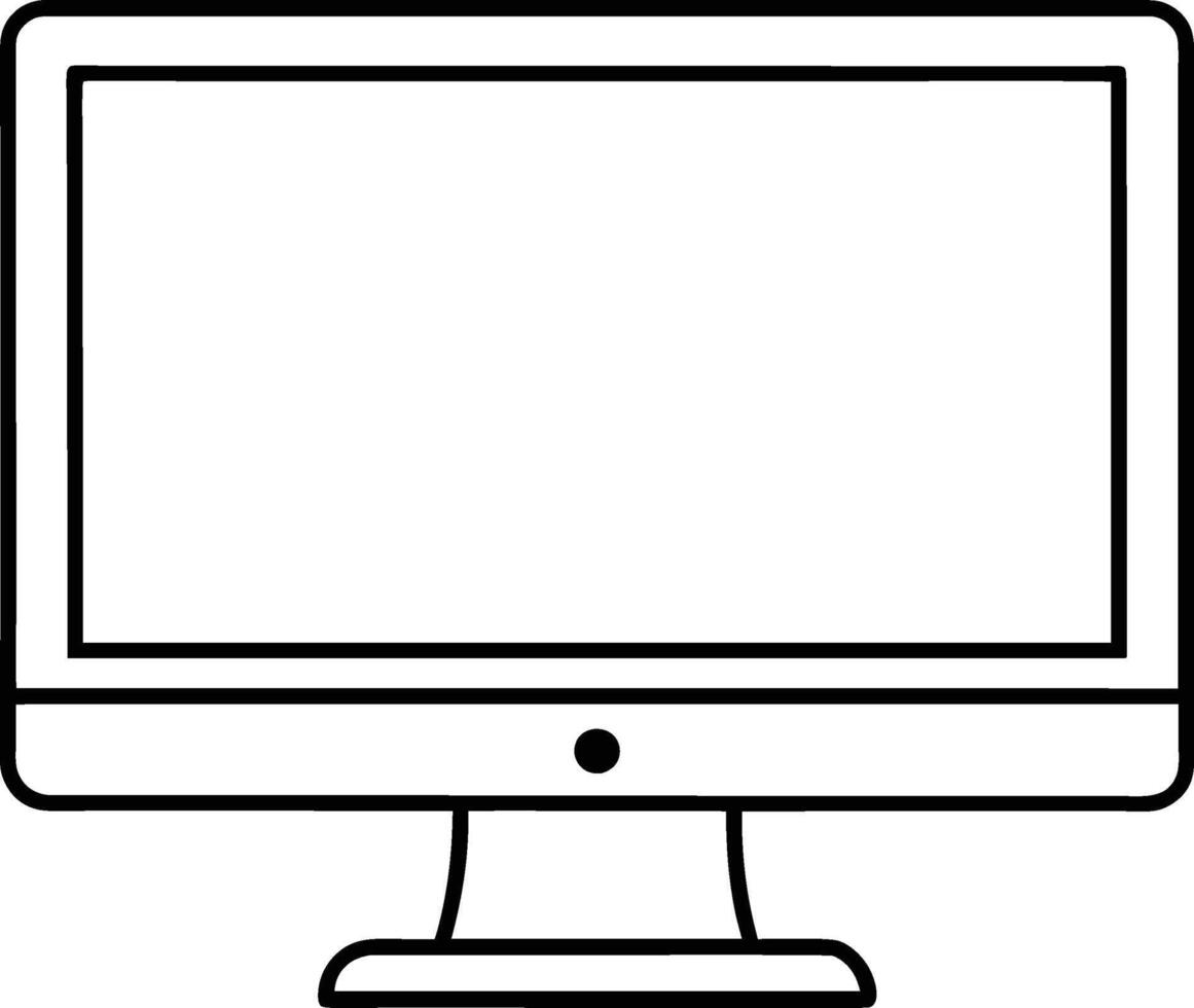 A computer monitor with a blank screen vector