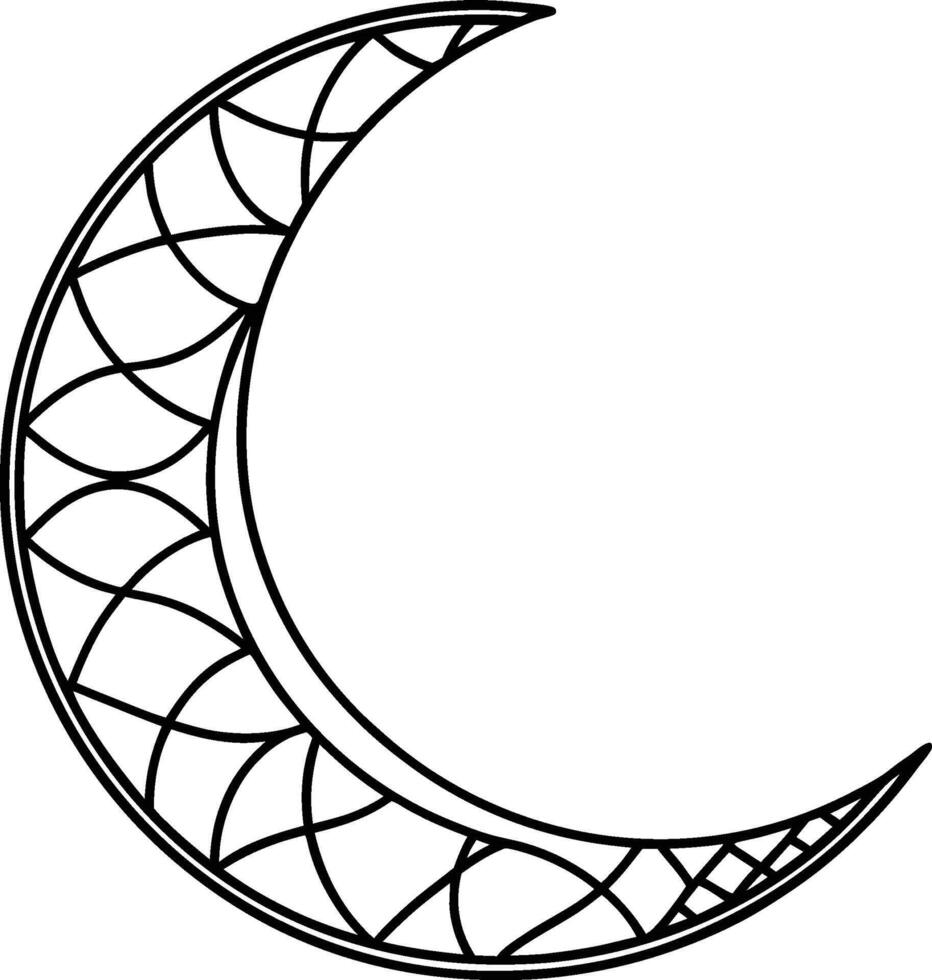A crescent with a pattern on it vector
