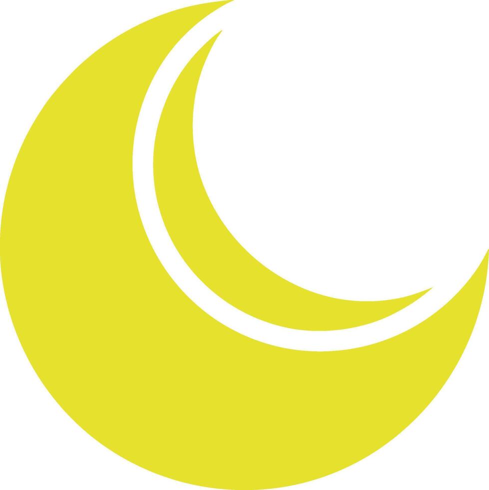 A yellow crescent with a white background vector