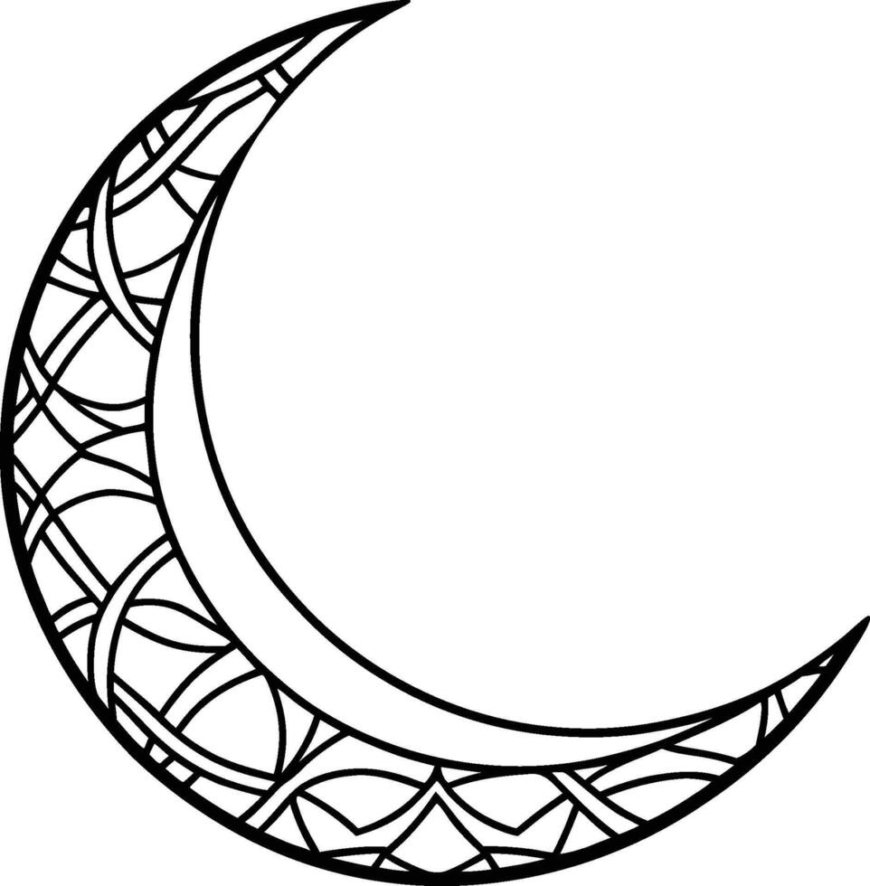 A crescent with a pattern on it vector