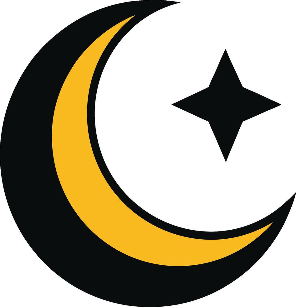 The crescent and star logo vector