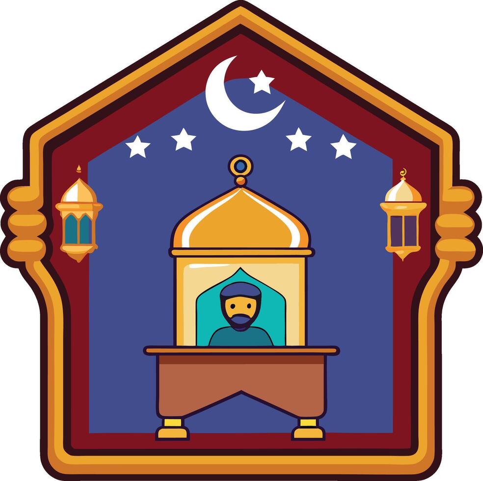 Islamic mosque icon illustration vector