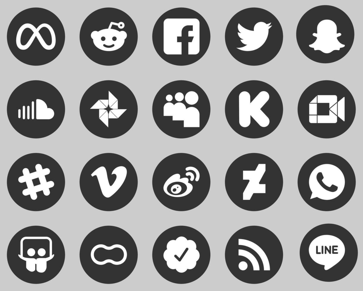 Social media icons set vector