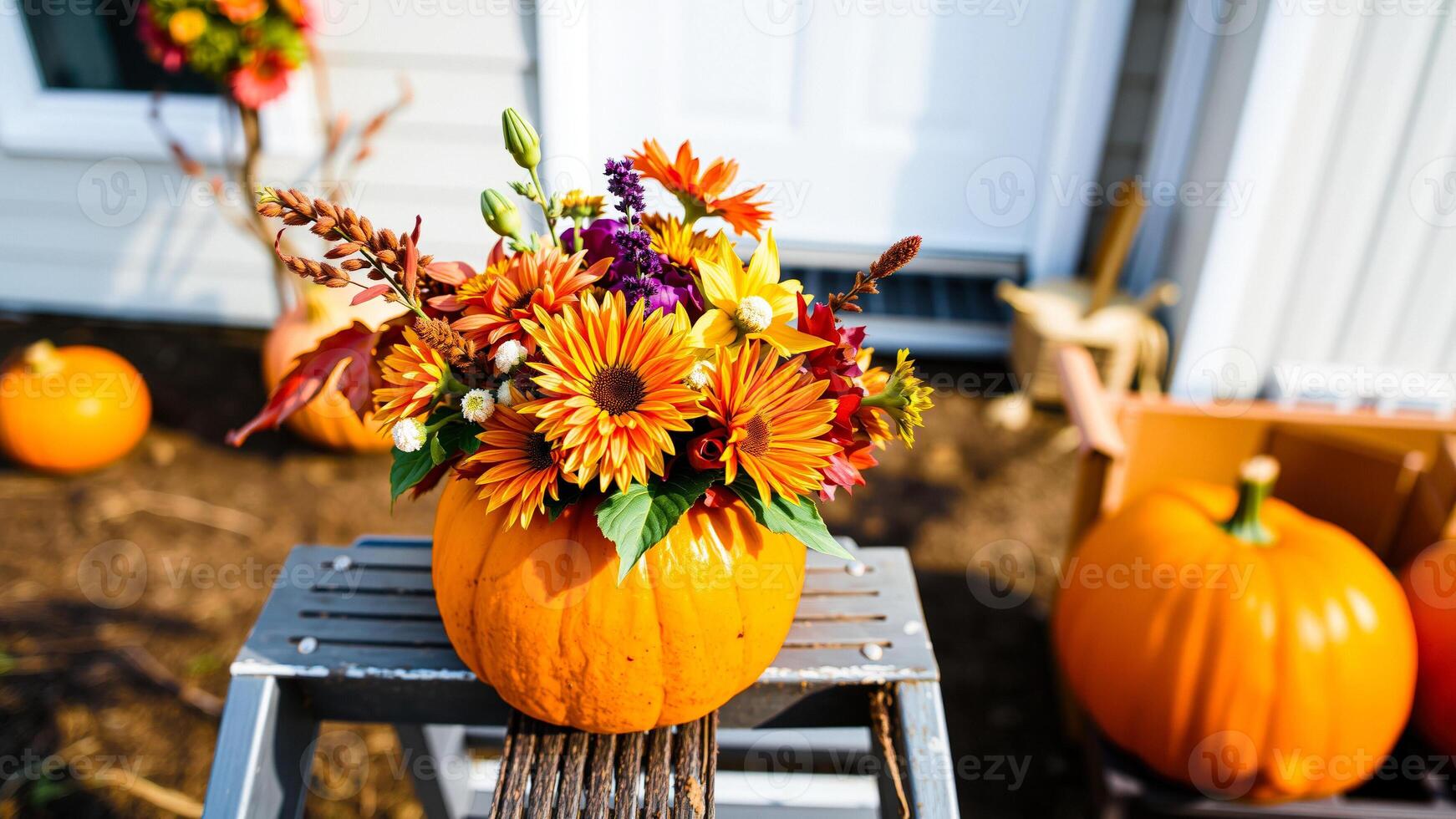 Pumpkin Flower Arrangement photo