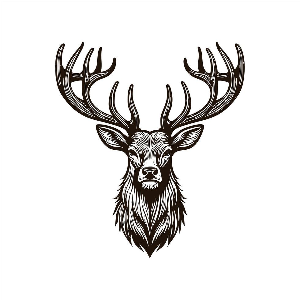 A deer head with horns on it vector