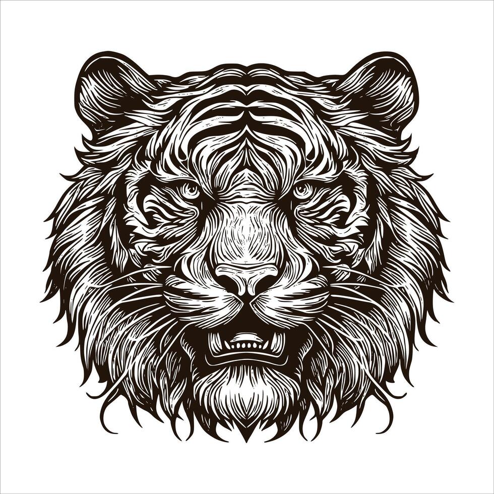 Tiger head illustration vector