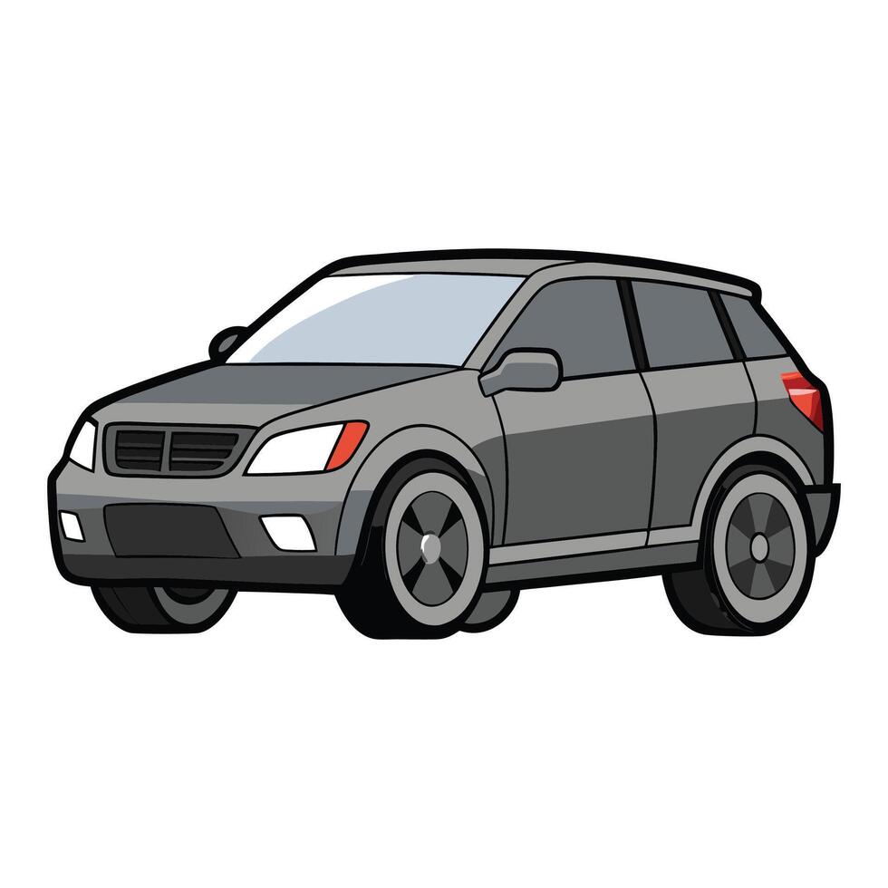 crossover car gunmetal grey color illustration design on white background vector