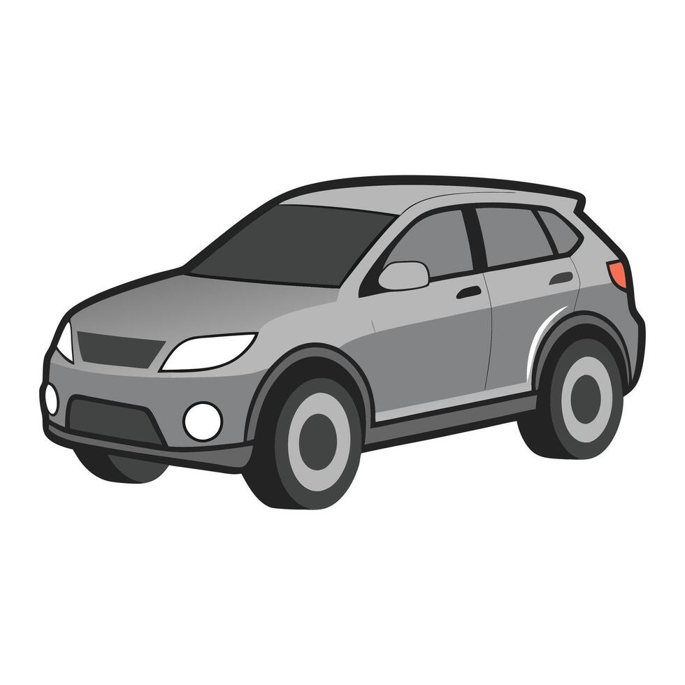 crossover car matte grey color illustration design on white background vector