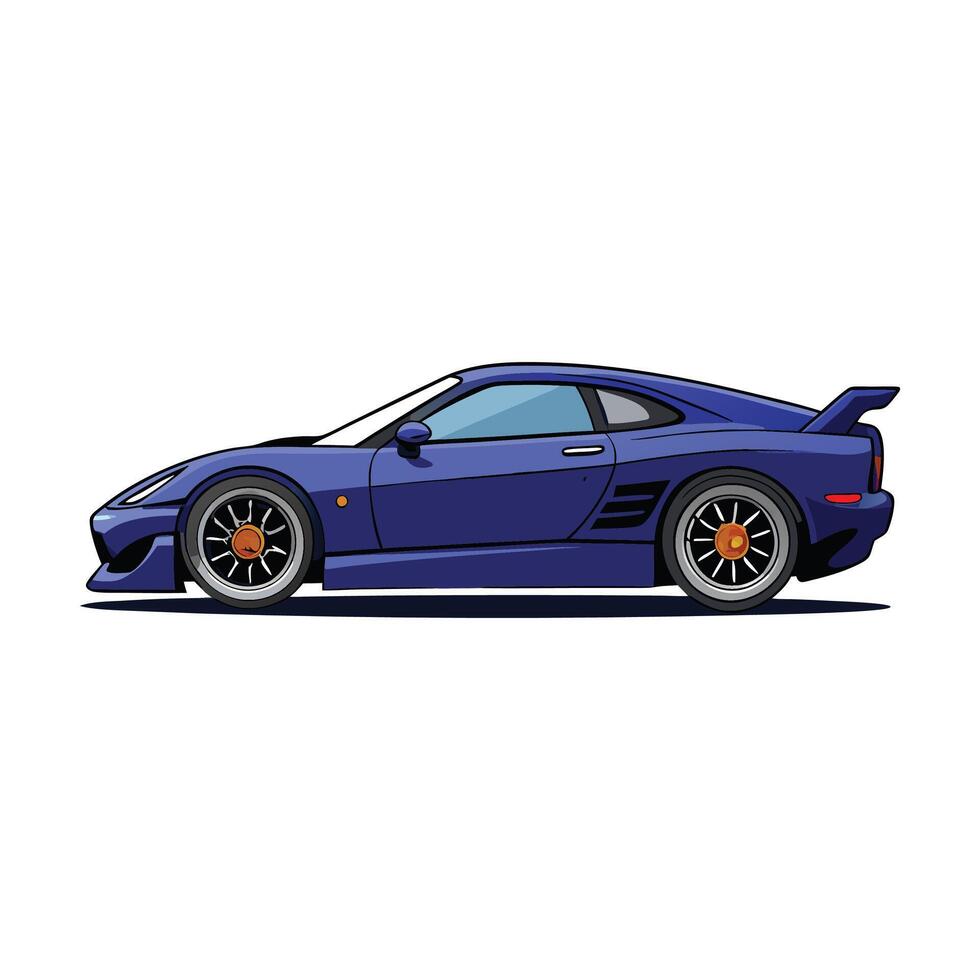 sports car midnight blue color illustration design on white background vector