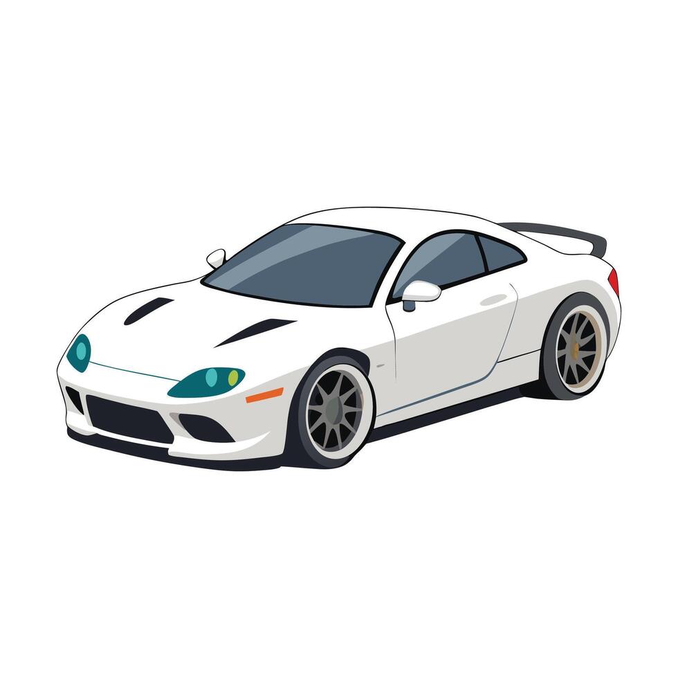 sports car satin white color illustration design on white background vector