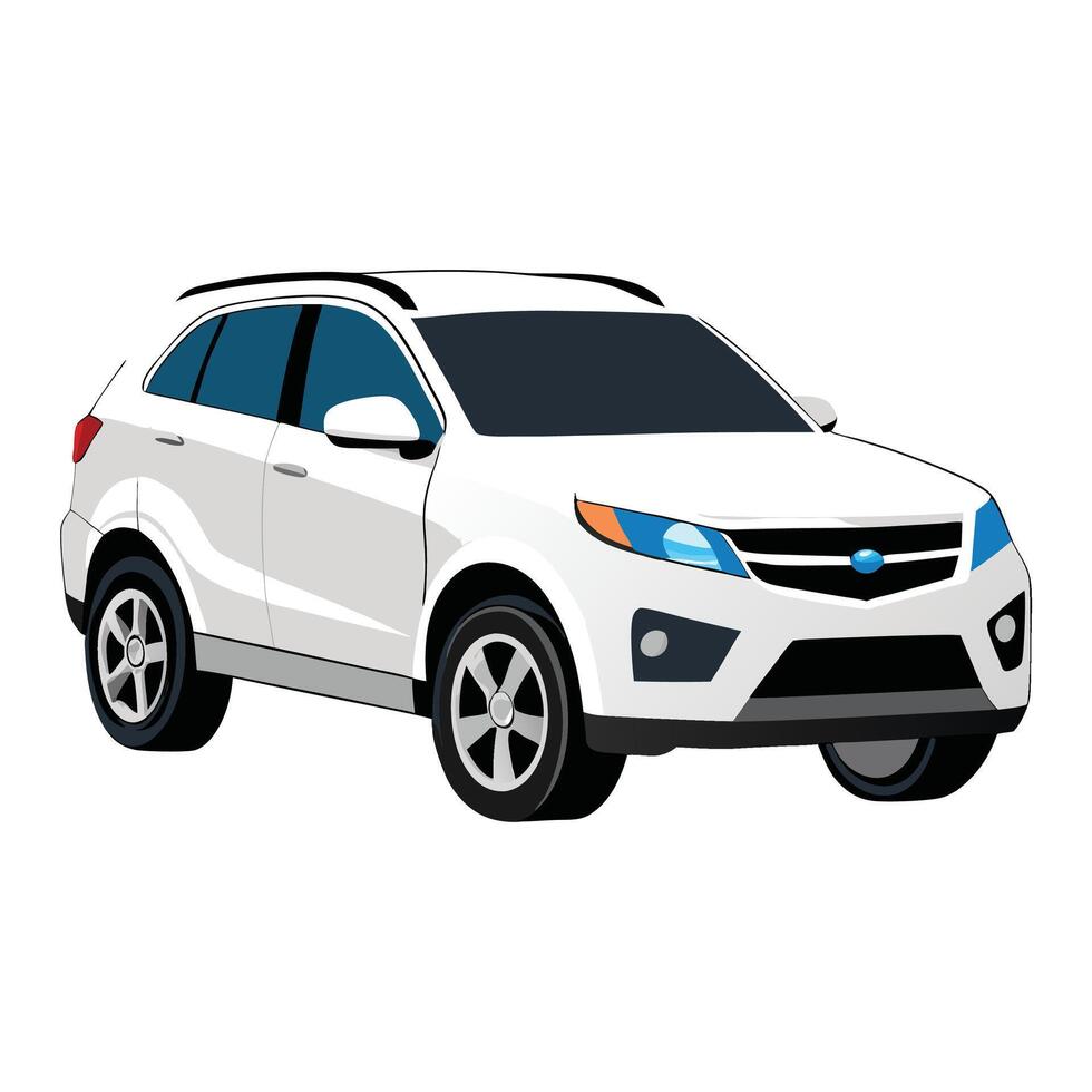 crossover car arctic white color illustration design on white background vector