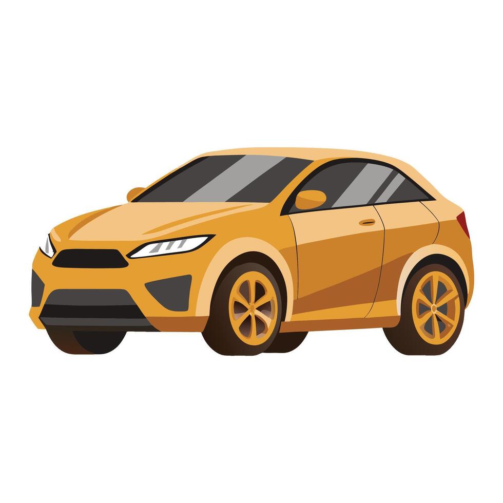 crossover car champagne gold color illustration design on white background vector