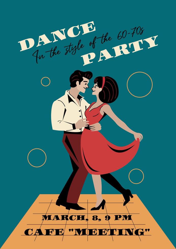 Dance party in retro style vector