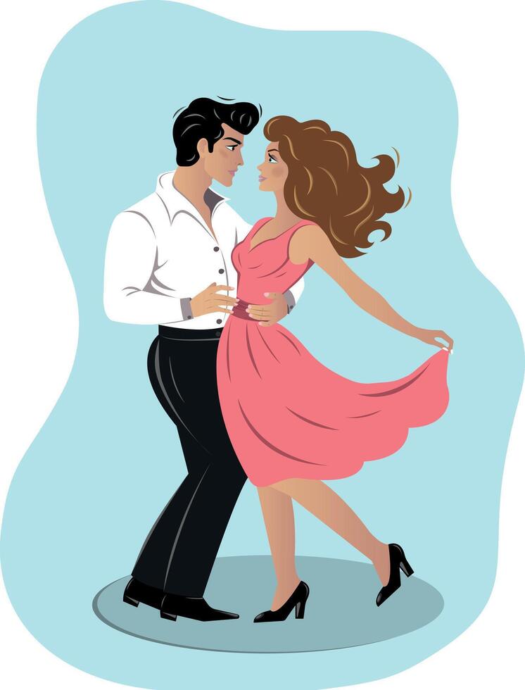 Dancing couple in flat stye vector