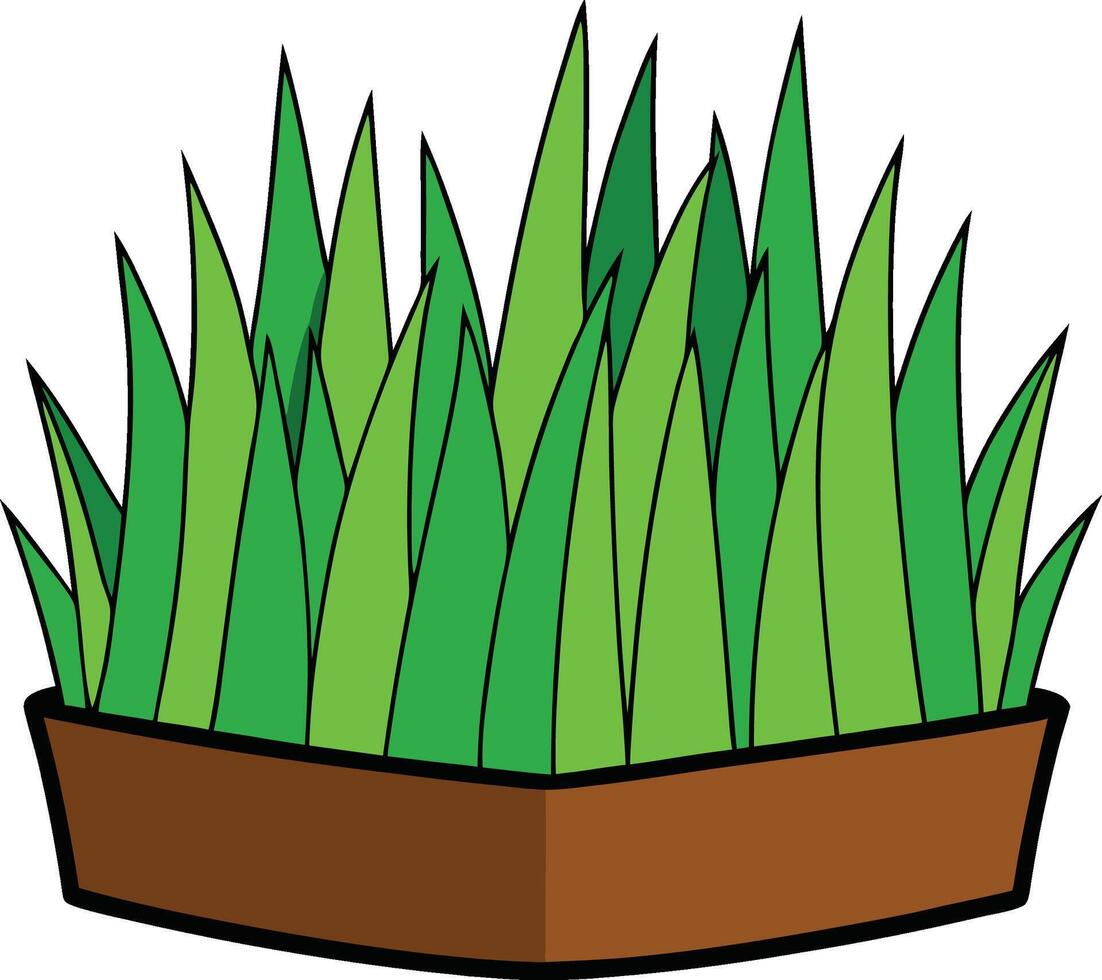 A cartoon plant in a pot on a white background vector