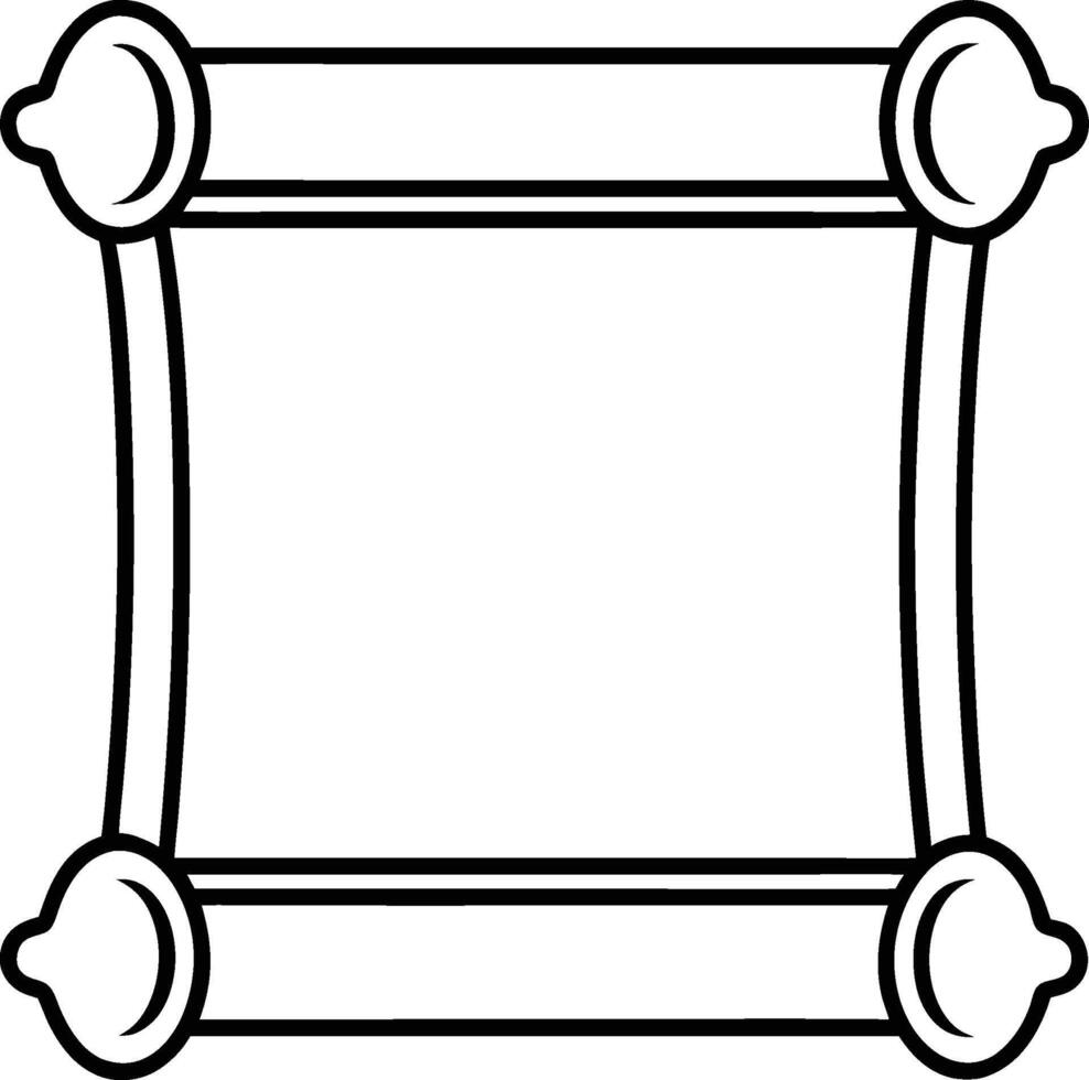A scroll with a scroll in the middle and a scroll on the side vector