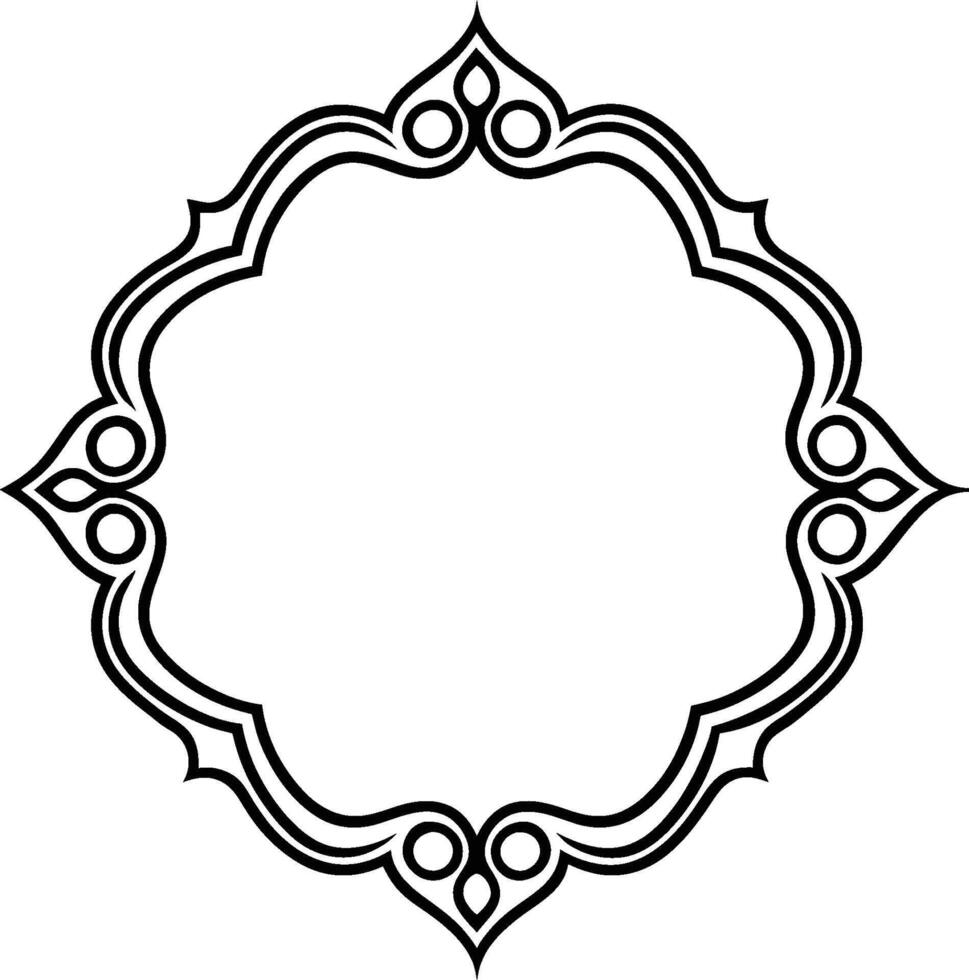 A black and white ornate frame with a white background vector