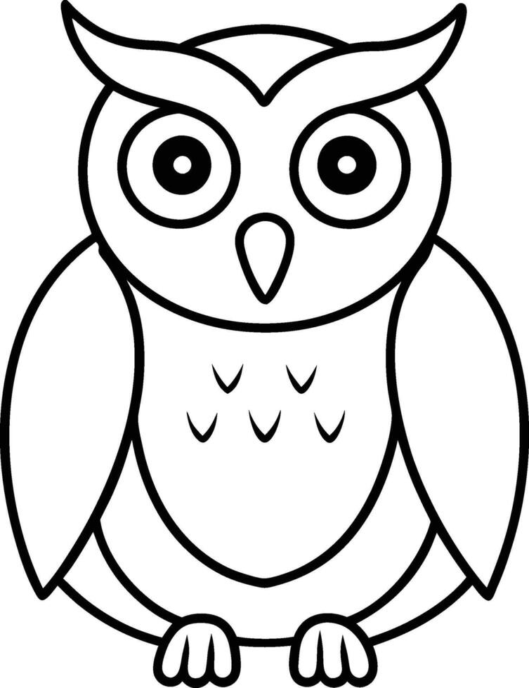Owl coloring pages for kids vector