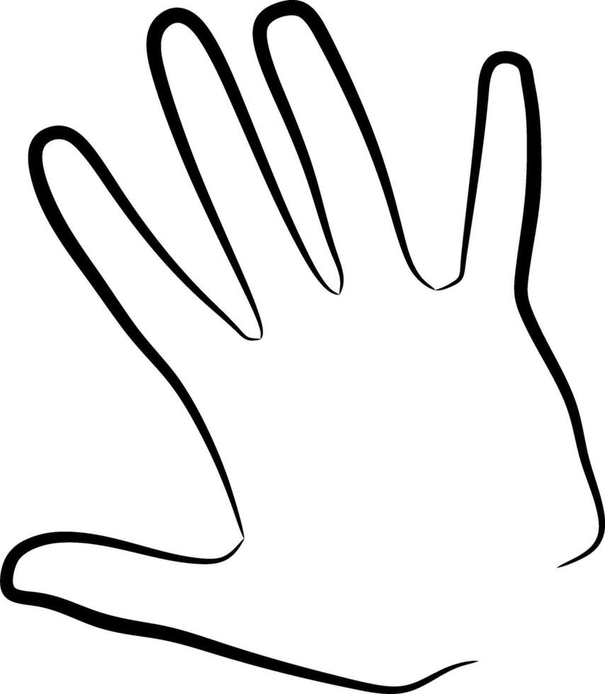 A line art of hand vector