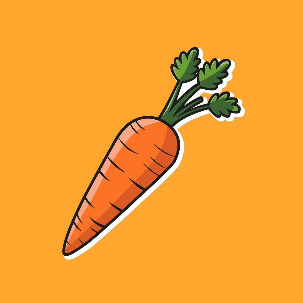 Carrot illustration on Solid background vector