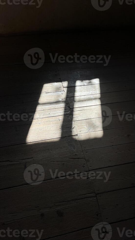 Sunlight from the window through the ancient windows in the castle, view from the inside. Poland photo