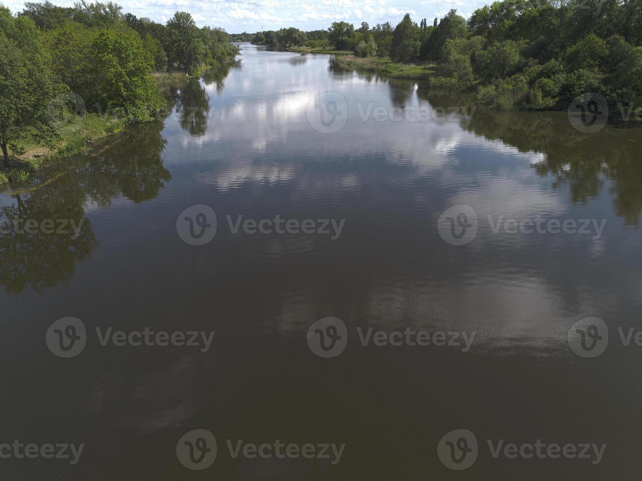 The Oder River in Europe, view from above. Poland photo