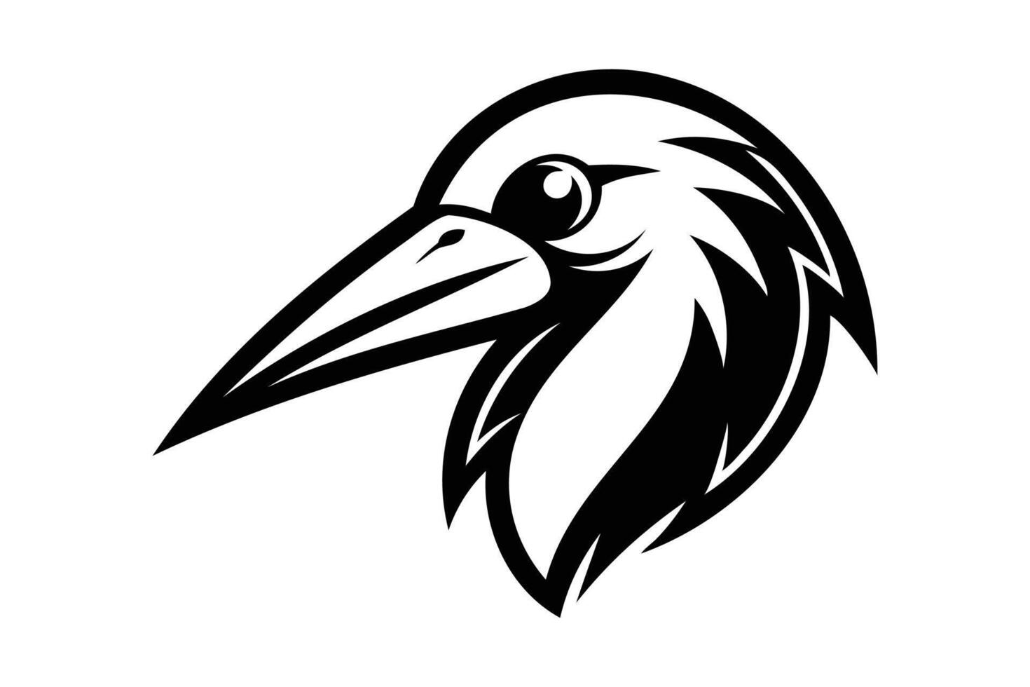 Heron bird head logo design vector