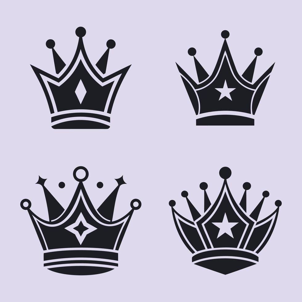 Stylized crown designs vector