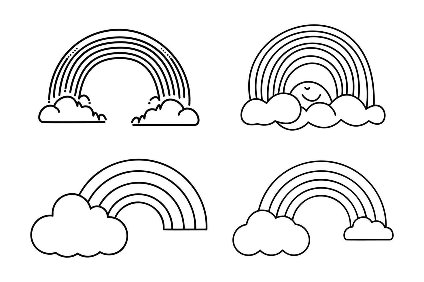 Rainbow illustration set vector