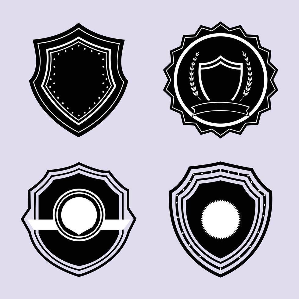 Black and white emblem or badge designs vector