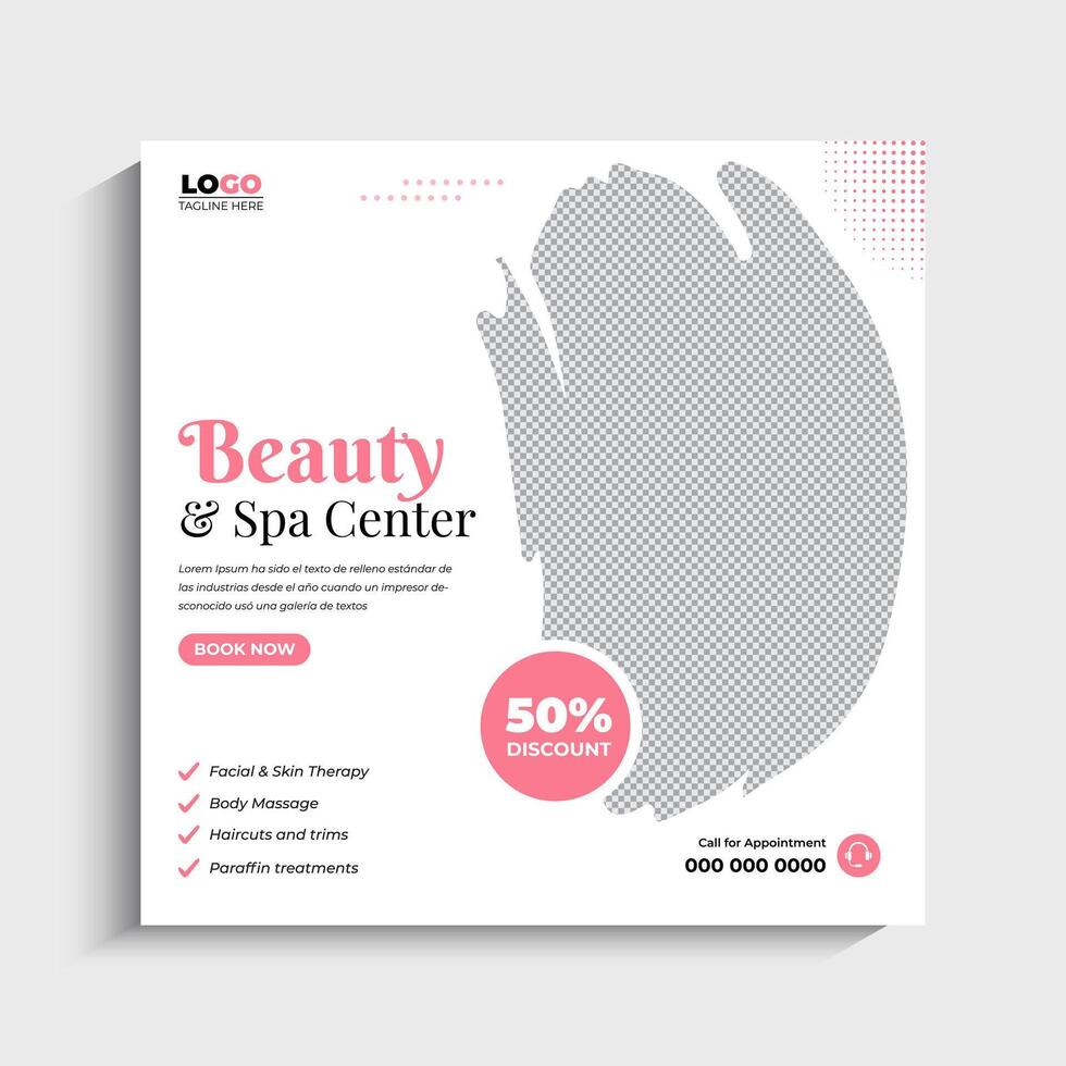 Beauty and spa social media post vector