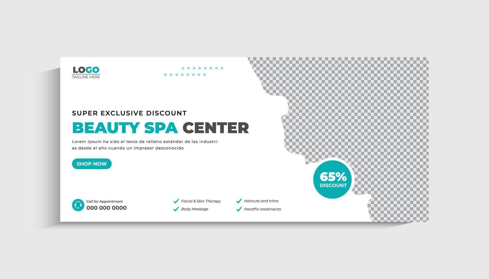Elegant Beauty and spa social media cover or web banner template vector
