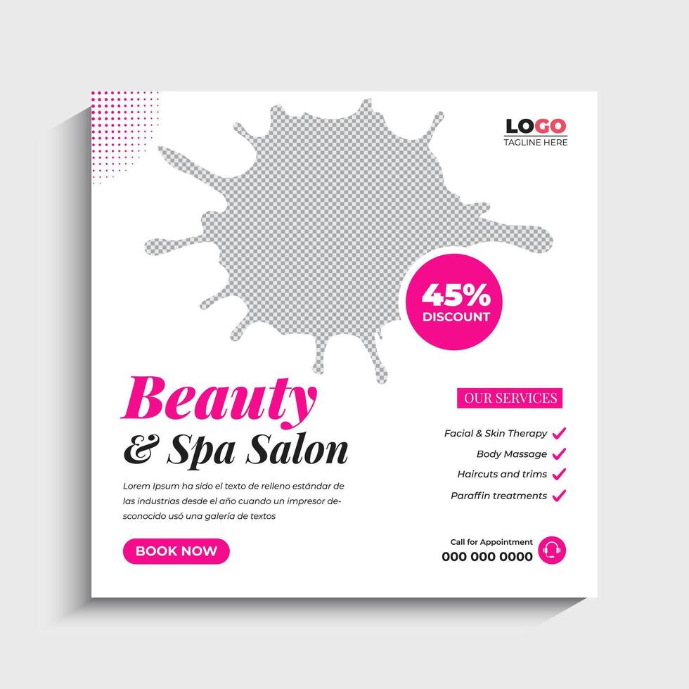 Stylish Beauty and spa social media web banner vector