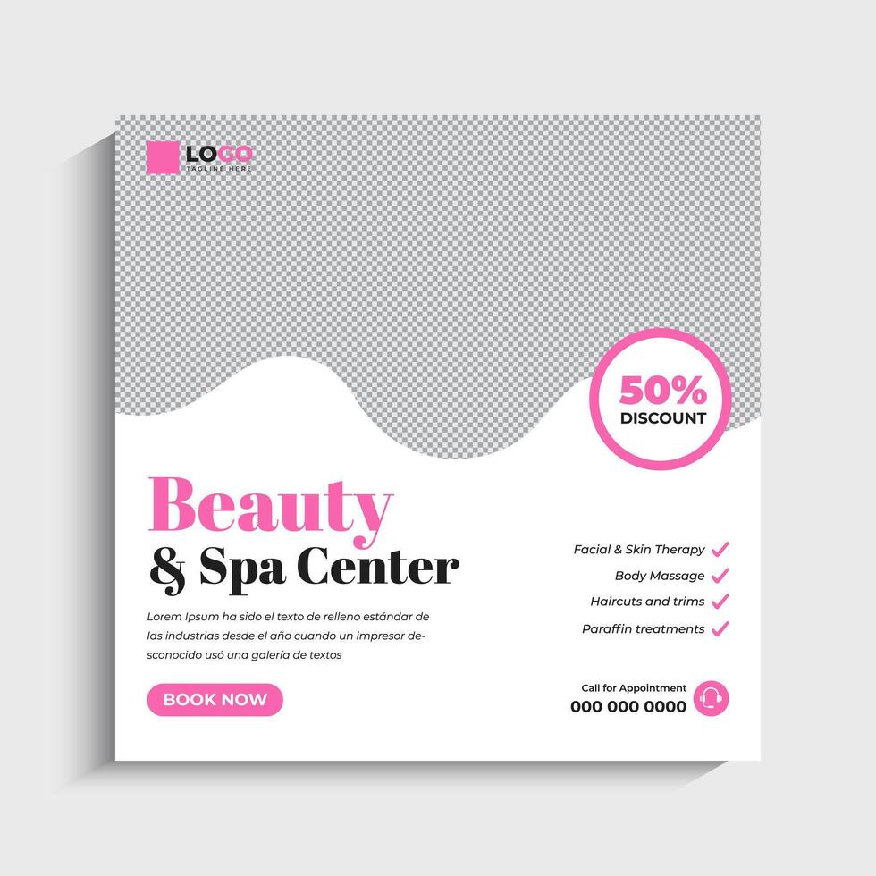 Modern Beauty and spa social media or web banner vector